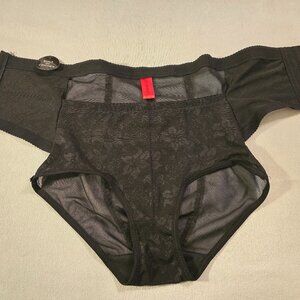 Re Define L Large NEW NWT Brief Cincher Black Lace Waist Body Shaper Slim Shaper